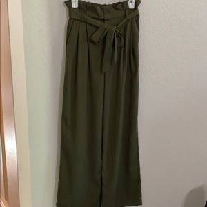 Olive green loose business pants